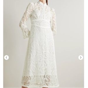 ZIMMERMANN Wonderland linen-trimmed cotton-blend lace midi dress